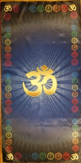 Скатерть для медитаций и йоги Аум-синий Большой