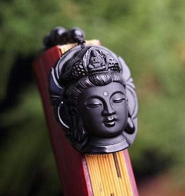 Подвеска Будда в медитации - Натуральный Обсидиан