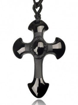 Подвеска Крест – символ веры – Обсидиан